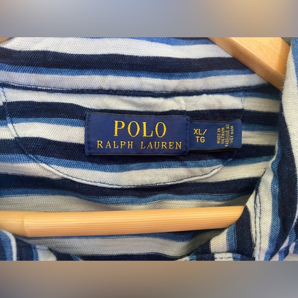 Polo Ralph Lauren Soft Striped Blue Polo Men's Size XL - Picture 7 of 8